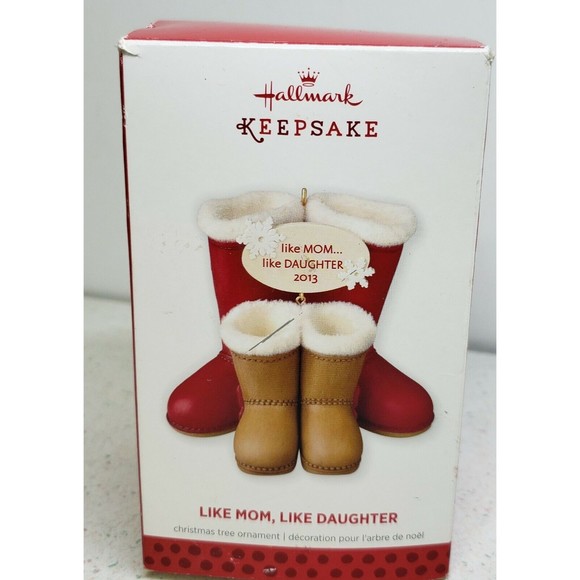 Hallmark Keepsake Christmas Ornament 2013 - Like Mom Like Daughter Boots NIB - Picture 1 of 6